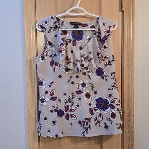 BANANA REPUBLIC FACTORY Top Medium Purple/Red Floral Sleeveless Tank Women's